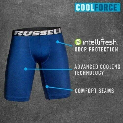 Russell Performance mens CoolForce Boxer Briefs Long Leg (X-Large 40-42 in)