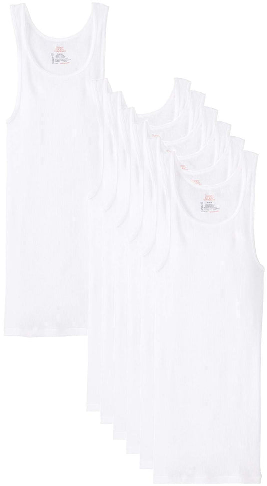 Hanes Ultimate Men's 7-Pack ComfortSoft Tank (Small (34-36), White)