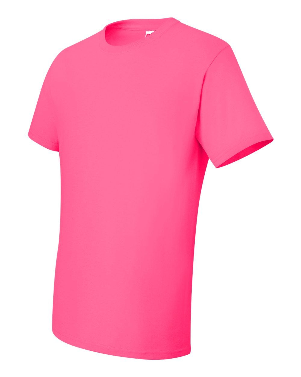 Jerzees Men's Shoulder To Shoulder Taping T-Shirt, Medium, Neon Pink