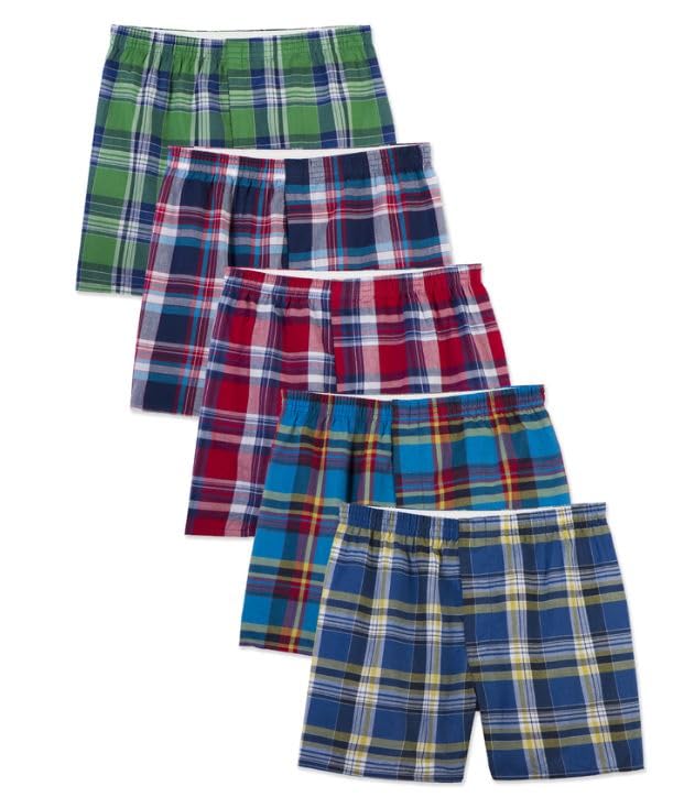 Hanes Boys' 4 Pack Ultimate Comfort Flex Printed Boxer Brief, Assorted, X-Large