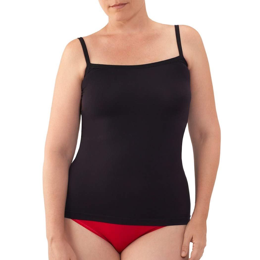 Fruit of the Loom Plus Size Women's 2pk Seamless Cami, 1 Black / 1 Nude, XXX-Large