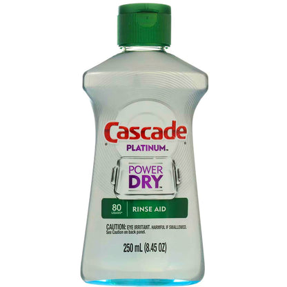 Cascade Rinse Aid Platinum, Dishwasher Rinse Agent, Regular Scent, 8.45 Ounce, (Pack of 3)