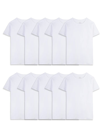 Fruit of the Loom Boys' Cotton Tank Top Undershirt (Multipack), Boys-120-White, X-Large