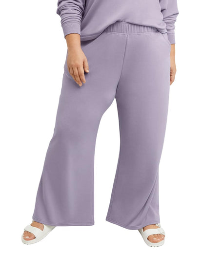 Hanes Comfortblend Women's Standard Originals Fleece Palazzo Pants, Soft Brushed Flare Leg Sweatpants, 28.5", Plus Sizes, Wheat Heather
