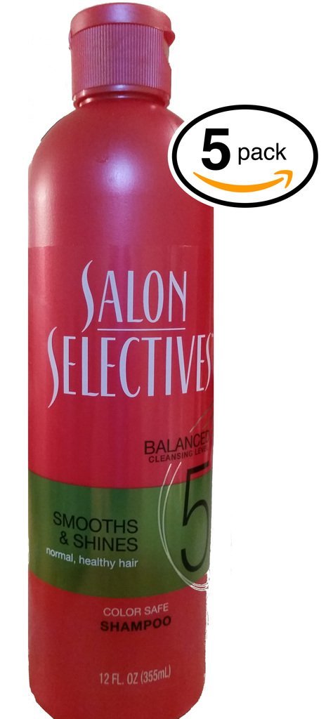 (PACK OF 5 BOTTLES) Salon Selectives LEVEL 5, Color-Safe Shampoo. Enhances Normal Hair, making it Thicker, Smoother, Shinier, & More Manageable! PH Balanced Formula! (5 Bottles, 12oz Each Bottle)