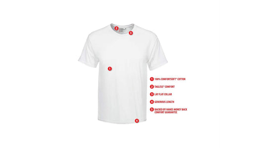 Hanes Men's 5Pack Crew Neck Tagless White Undershirts Crewneck T-Shirts, S