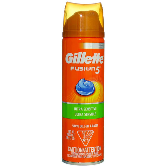 Gillette Fusion Shave Gel Ultra Sensitive 7 Ounce (207ml) (2 Pack)
