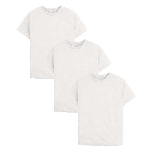 Hanes Boys' EcoSmart Short Sleeve Tee Value Pack (3-Pack), White, X-Large