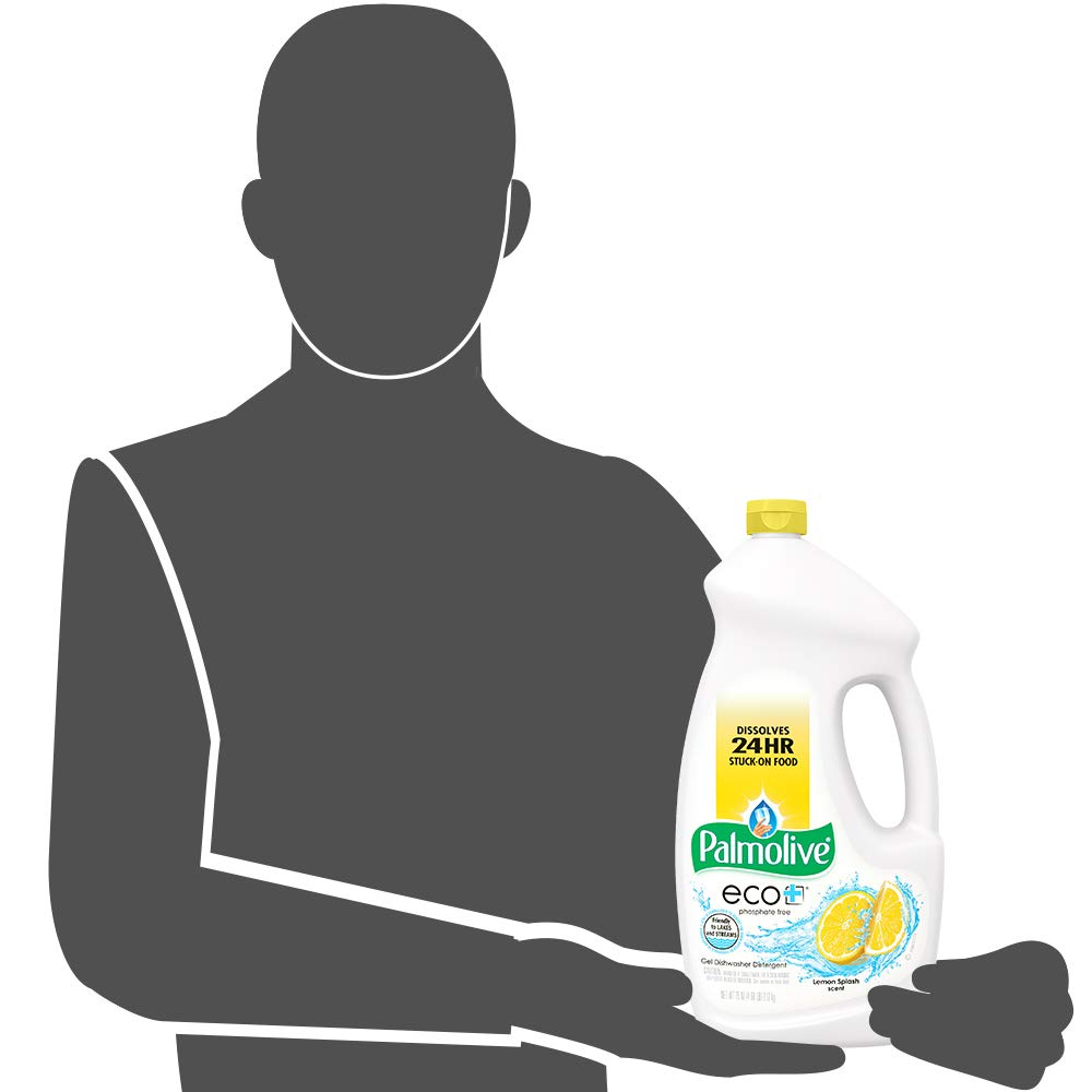 Palmolive - 142706 PALMOLIVE eco+ Lemon Splash Automatic Dishwashing Gel, Dish Soap, 75 Fluid Ounce Bottle (Case of 6) (Model Number: 42706CT)