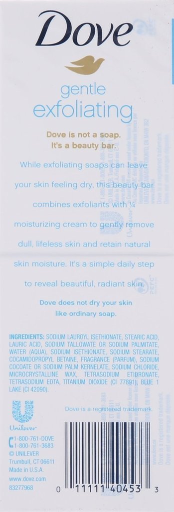 (PACK OF 24 BARS) Dove Beauty Soap Bar: GENTLE EXFOLIATING. Removes Dead Skin & Leaves You with a Fresh Radiant Glow! 25% MOISTURIZING LOTION! Great for Hands, Face & Body! (24 Bars, 3.5oz Each Bar)