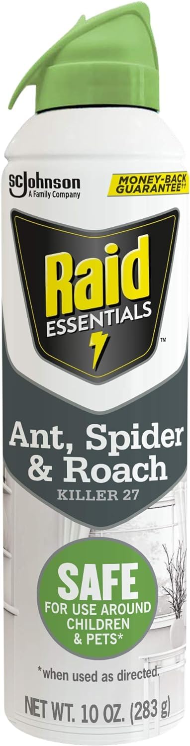Raid Essentials Ant Spider, and Roach Killer Aerosol Spray, Child & Pet Safe, Kills Insects Quickly, 10 Ounce, 6 Pack (6), 331877