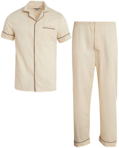 Ten West Apparel Men's 2-Piece Pajama Set with Short Sleeve Shirt and Long Pants, Size Small, Burgundy