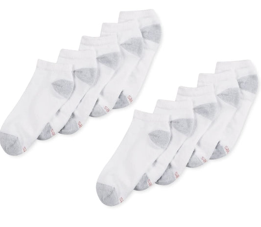 Hanes Platinum 10-Pack Low Cut Socks White 10-13 (US Men's 6-12 Shoe Size)