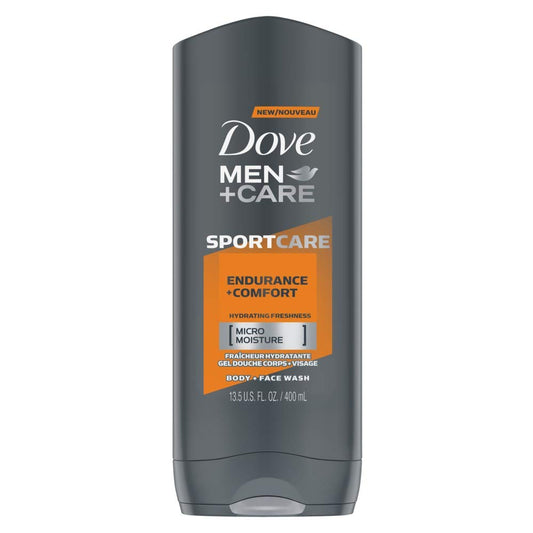 Dove Men + Care - Body + Face Wash - Sport Care - Endurance + Comfort - Net Wt. 13.5 FL OZ (400 mL) Per Bottle - One (1) Bottle