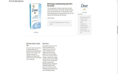 (PACK OF 24 BARS) Dove Beauty Soap Bar: GENTLE EXFOLIATING. Removes Dead Skin & Leaves You with a Fresh Radiant Glow! 25% MOISTURIZING LOTION! Great for Hands, Face & Body! (24 Bars, 3.5oz Each Bar)