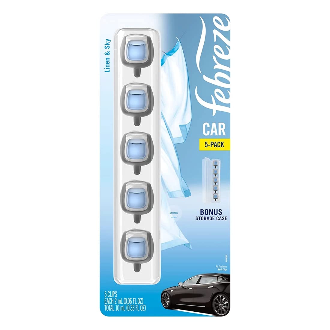 Febreze Car Air Fresheners, New Car Scent, Odor Eliminator for Strong Odors Car Vent Clips (2 Count)