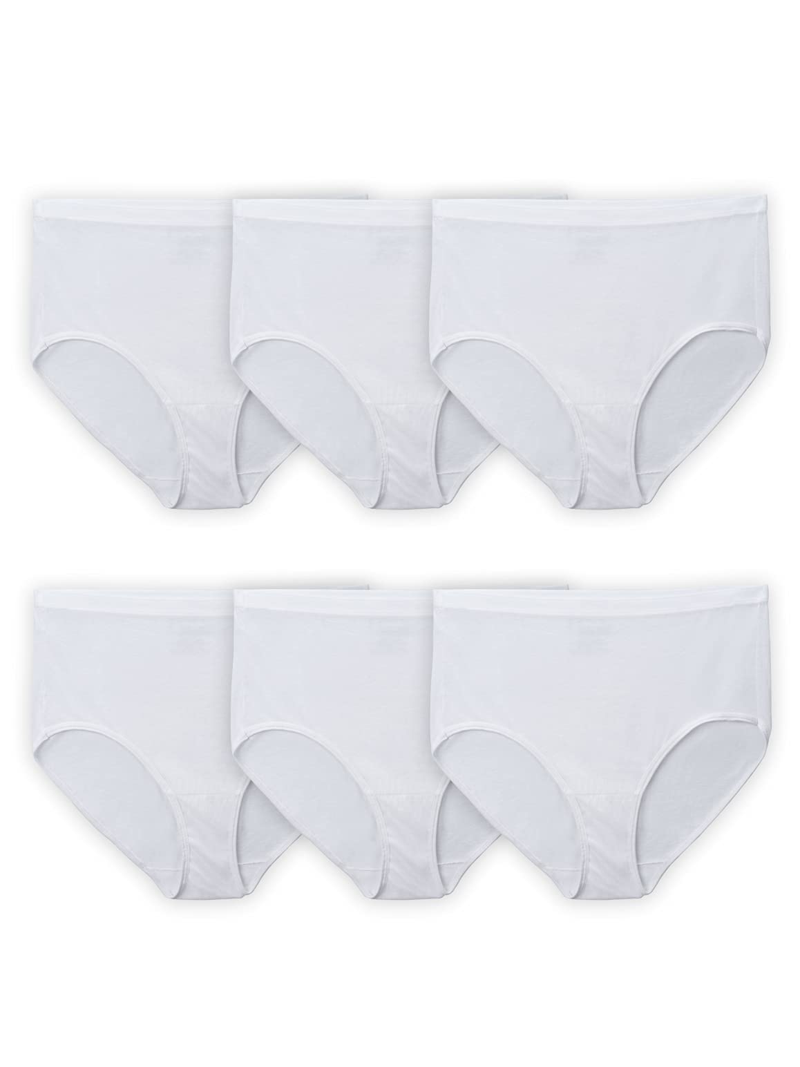 Fruit Of The Loom Womens Fit For Me Plus Size Underwear, Designed To Your Curves, Brief - Cotton - White, 10 Plus