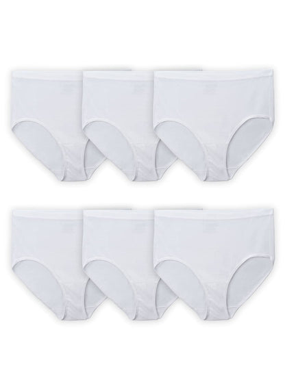 Fruit Of The Loom Womens Fit For Me Plus Size Underwear, Designed To Your Curves, Brief - Cotton - White, 11 Plus