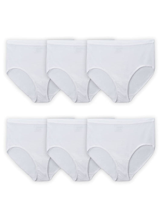 Fruit Of The Loom Womens Fit For Me Plus Size Underwear, Designed To Your Curves, Brief - Cotton - White, 11 Plus