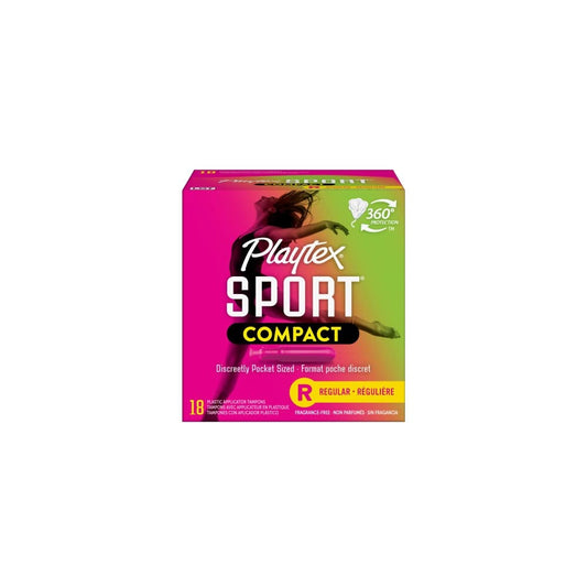Playtex Sport Regular Absorbency Compact Tampons with Flex-Fit Technology (Pack of 4)