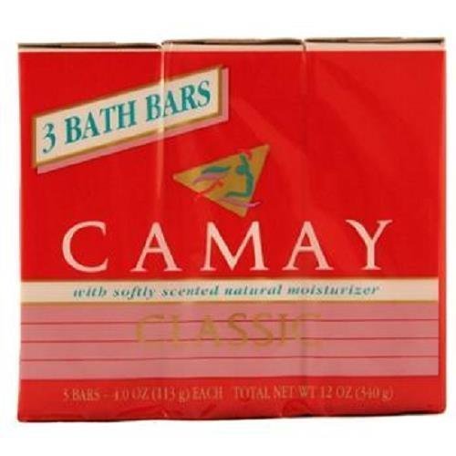 (6 Pack)-Camay Classic Moisturizing Soap Bars, 3 bars 4.0 oz each, Total of 18 Bath Bars (9-Pack, 4.0oz / 113g each Bar, Camay Romantic Red with Natural Moisturizer)