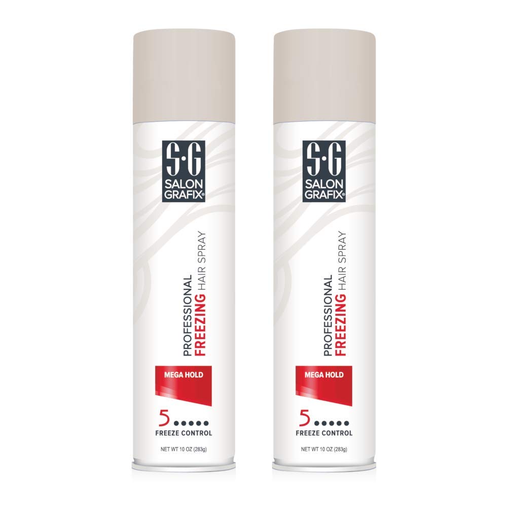 Salon Grafix Professional Freezing Hair Spray, Mega Hold, 10 oz (Pack of 3)