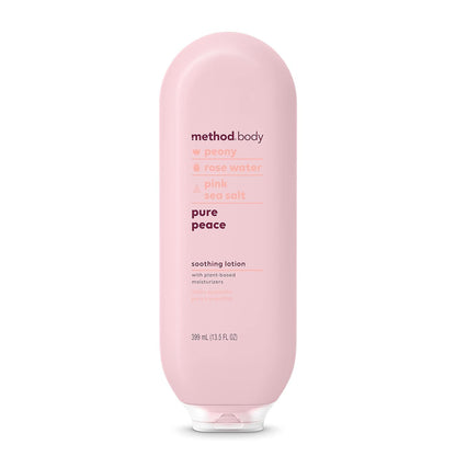 Method Daily Lotion, Pure Peace, Plant-Based Moisturizer for 24 Hours of Hydration, 13.5 Fl Oz (Pack of 6)