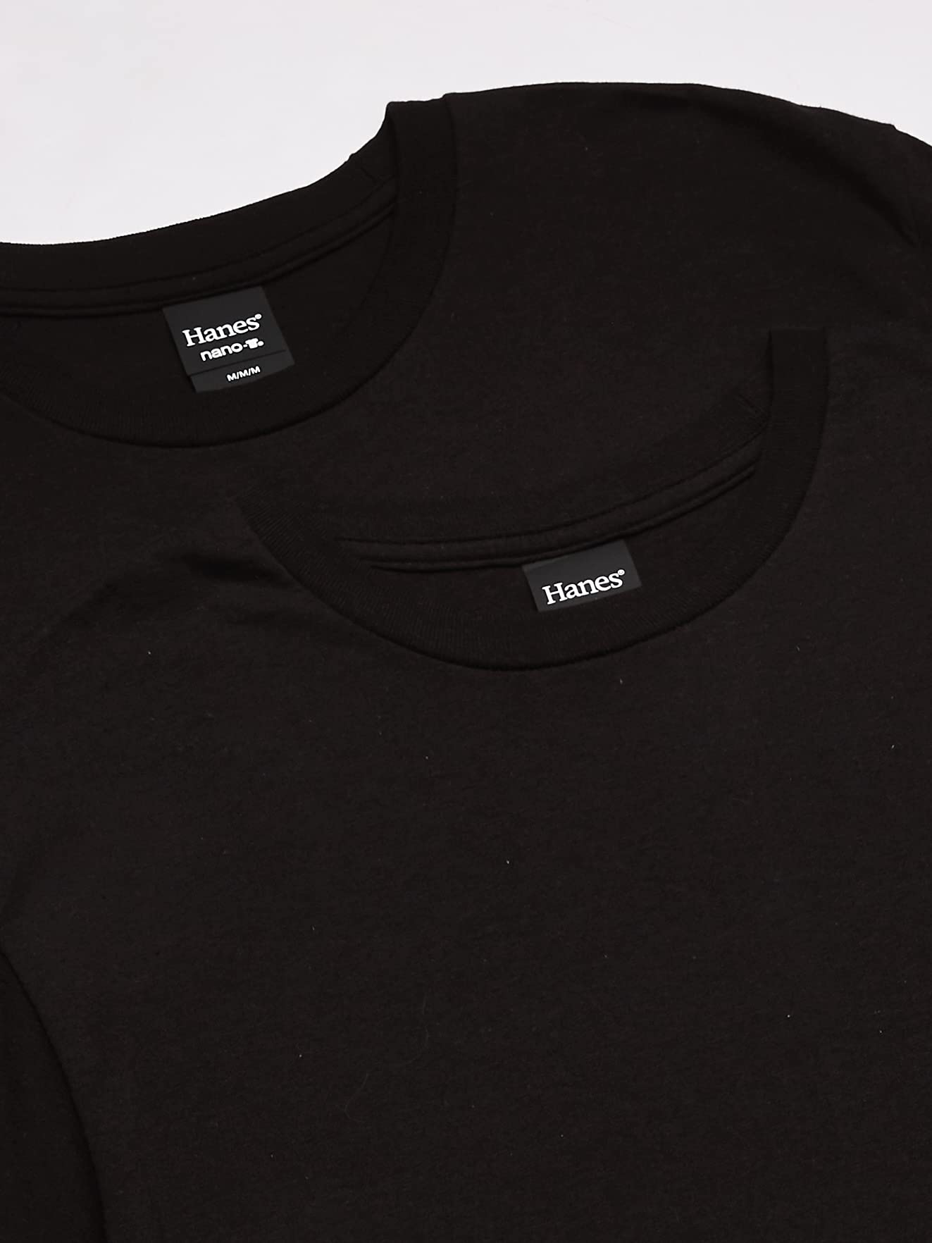 Hanes Men's Nano Premium Cotton Pocket T-Shirt (Pack of 2) (Black, X-Large 46"-48" Chest)