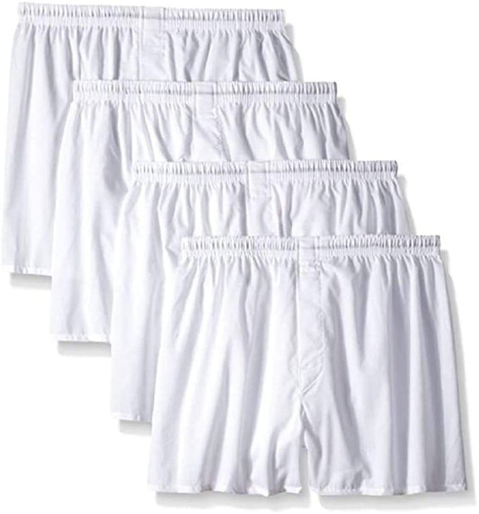 Hanes Men's 5-Pack Tartan Boxer with Inside Exposed Waistband (Small, White-4 Pack)