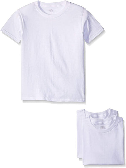 Fruit of the Loom Boys' Cotton White T Shirt (4T, Boys - 3 Pack - White)