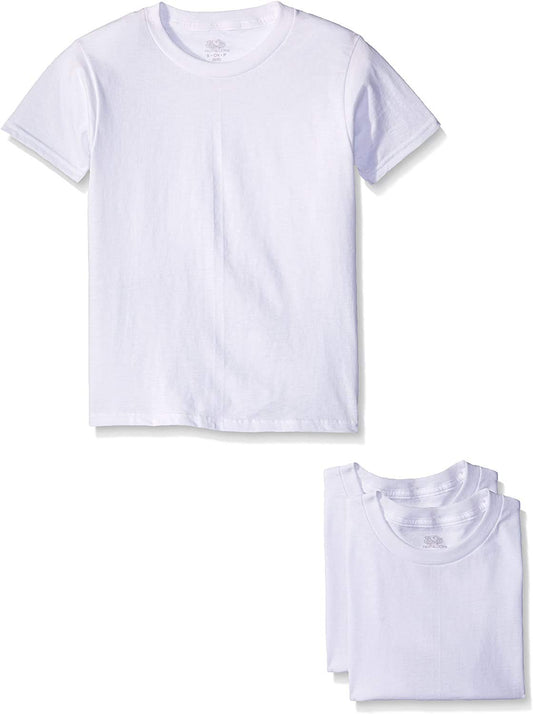 Fruit of the Loom Boys' Cotton White T Shirt (4T, Boys - 3 Pack - White)