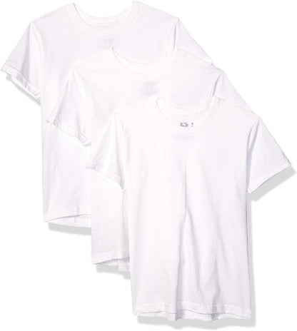Fruit of the Loom Boys' Cotton White T Shirt (Large, Boys - 3 Pack - White)