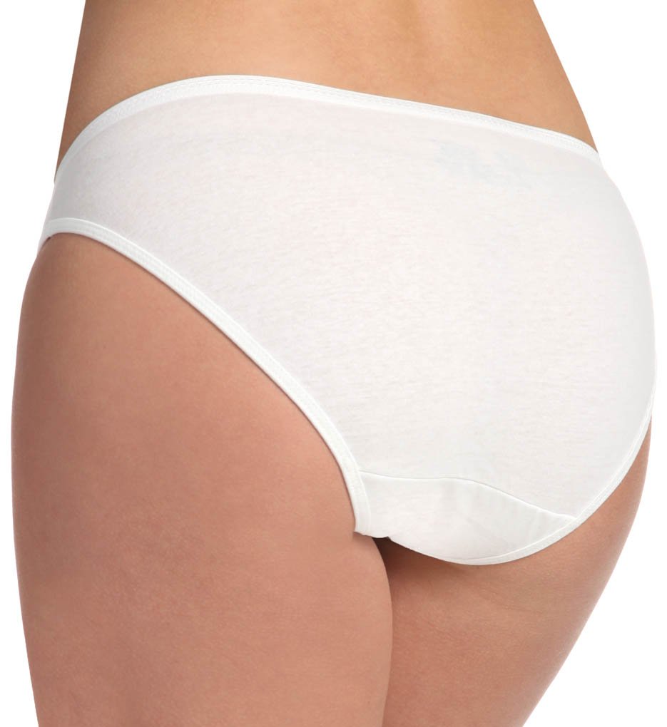 Fruit of the Loom Women's 3 Pack Original Cotton Bikini Panties, White, 8