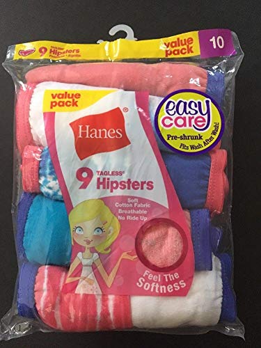 Hanes Girls' Hipster Multipack 10Pack (Asst Mix Hipsters, 8)