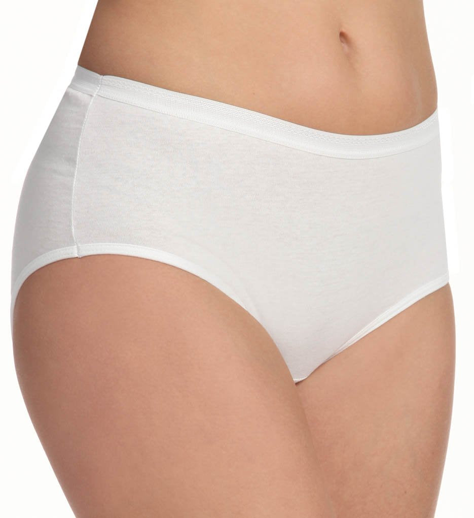 Fruit of the Loom womens Fruit Loom Women's Comfort Covered Cotton Panties - White briefs underwear, Cotton White, Pack of 3 , 5 US
