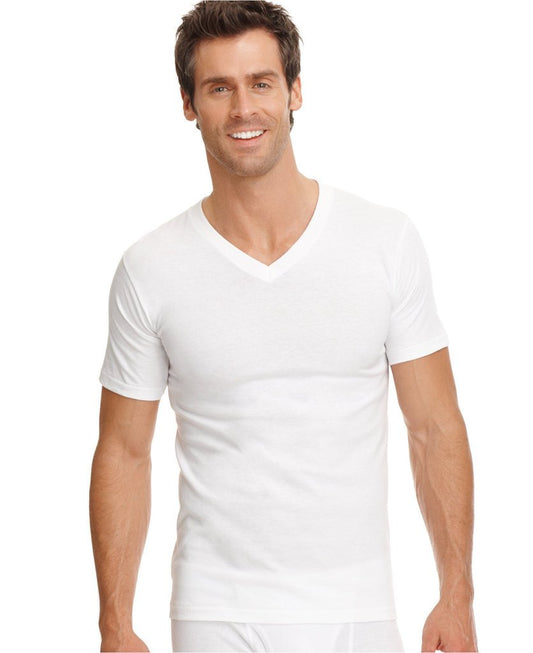 Fruit of the Loom Mens 1Pack White V-Neck Undershirts 100% Cotton T-Shirts, 3XL
