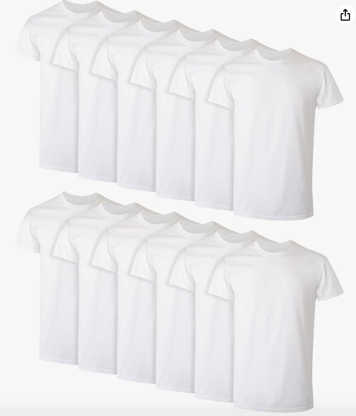 Hanes Men's Undershirts, Odor Control, Moisture-Wicking Tee Shirts, White - 12 Pack, 3X-Large