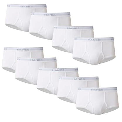 Hanes Mens Moisture-wicking Cotton Briefs, Available In White And Black, Multi-packs, White - 9 Pack, X-Large US