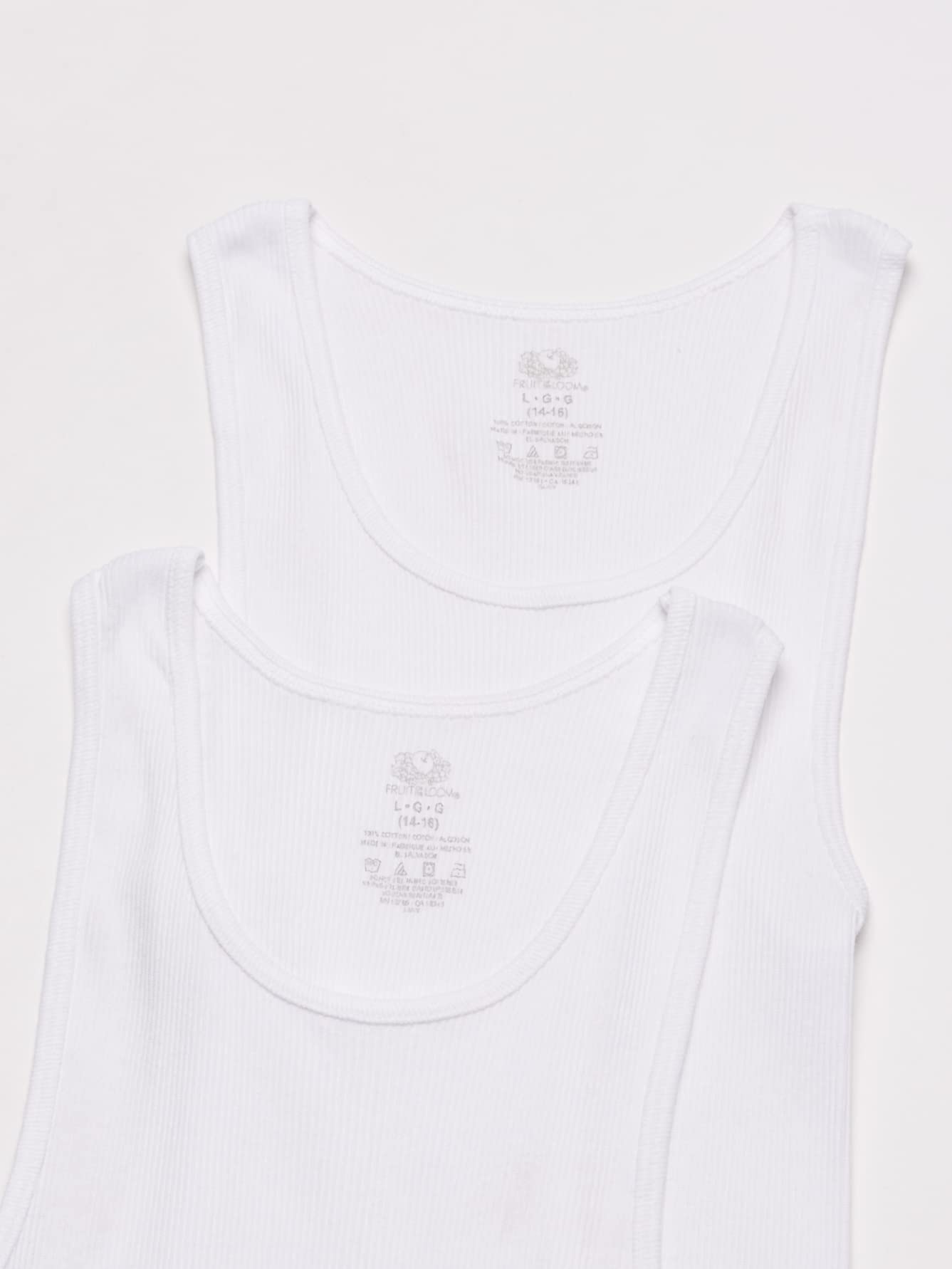 Fruit of the Loom Boys' Cotton Tank Top Undershirt (Multipack), White (Pack of 5), 2T/3T