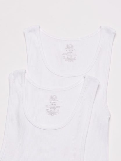 Fruit of the Loom Boys' Cotton Tank Top Undershirt (Multipack), White (Pack of 5), 2T/3T