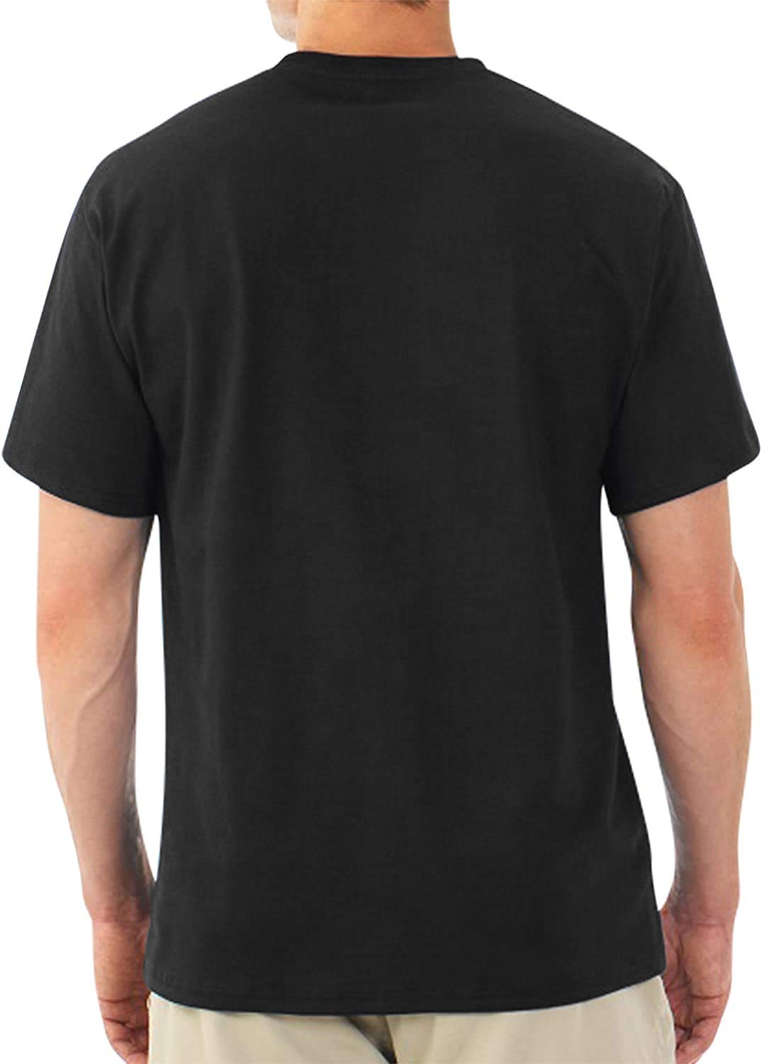 Fruit of the Loom Mens 5 oz. Heavy Cotton HD Pocket T-Shirt (3931P) -Black -XL