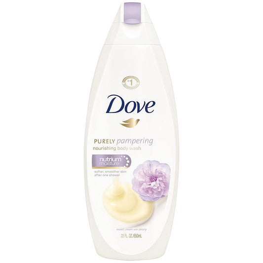 Dove Purely Pampering Nourshing Body Wash, Sweet Cream & Peony 22 oz (Pack of 9)