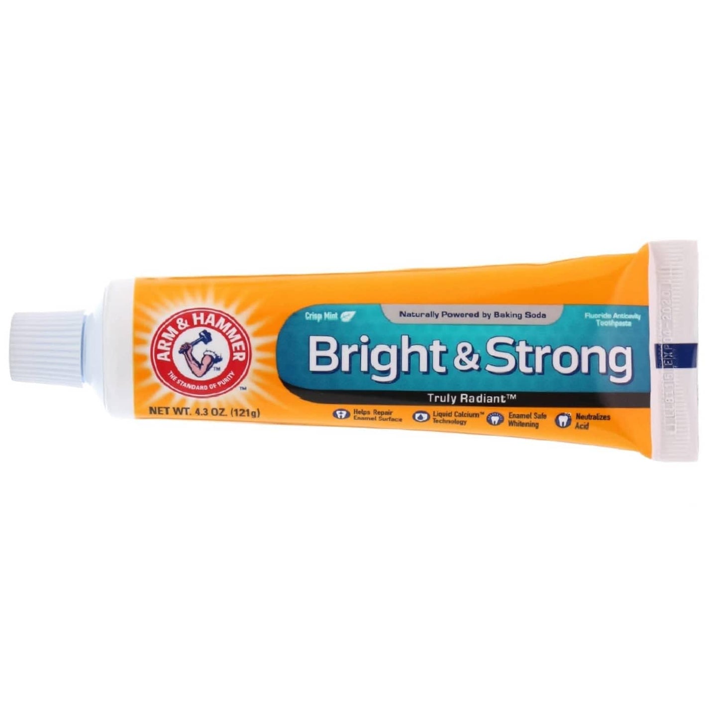 ARM & HAMMER Bright & Strong Truly Radiant Toothpaste, Crisp Mint 4.3 oz (Pack of 12)