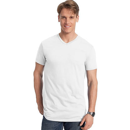 Hanes Men's Cotton Nano V-Neck T-Shirt,Vintage Navy,XL