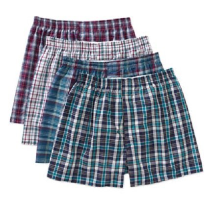 Fruit of the Loom Men's Tartan Plaids Boxers 4-Pack 4P590 (Large (38-40))