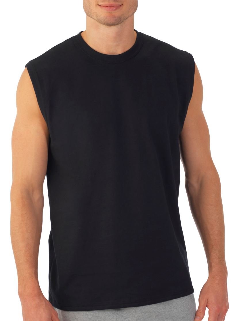Hanes Men's Sport Cool DRI Sleeveless T-Shirt 4-Pack (Black & Grey Muscle Crew, XX-Large)
