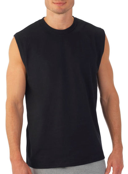 Hanes Men's Sport Cool DRI Sleeveless T-Shirt 4-Pack (Black & Grey Muscle Crew, XX-Large)