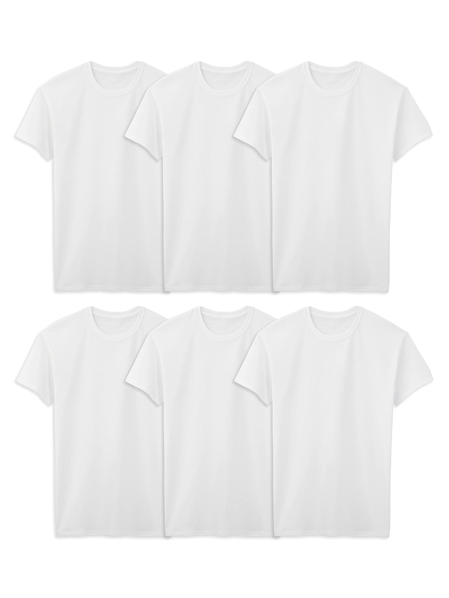 Fruit of the Loom Men's Eversoft Cotton Stay Tucked Crew T-Shirt, Regular-6 Pack Black/Grey, x_l