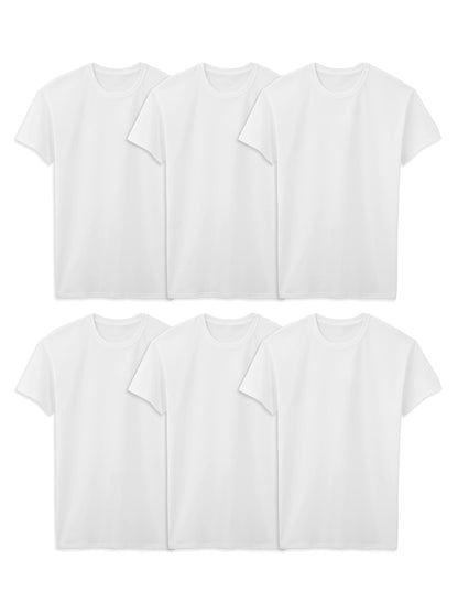 Fruit of the Loom Men's Eversoft Cotton Stay Tucked Crew T-Shirt, Regular-6 Pack Black/Grey, x_l