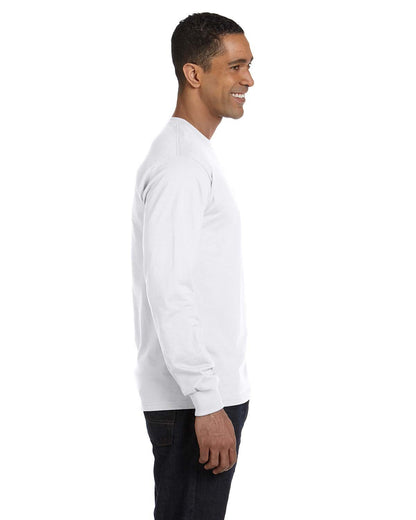 Hanes Long Sleeve Beefy-T T-Shirts (Medium, White)